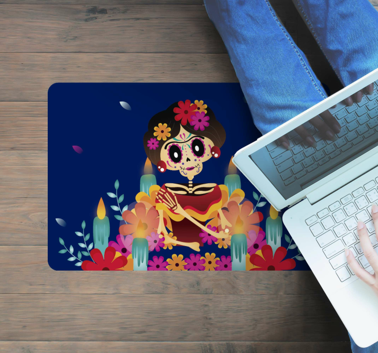 şenlikli iskelet cadılar bayramı pvc halı - TenStickers