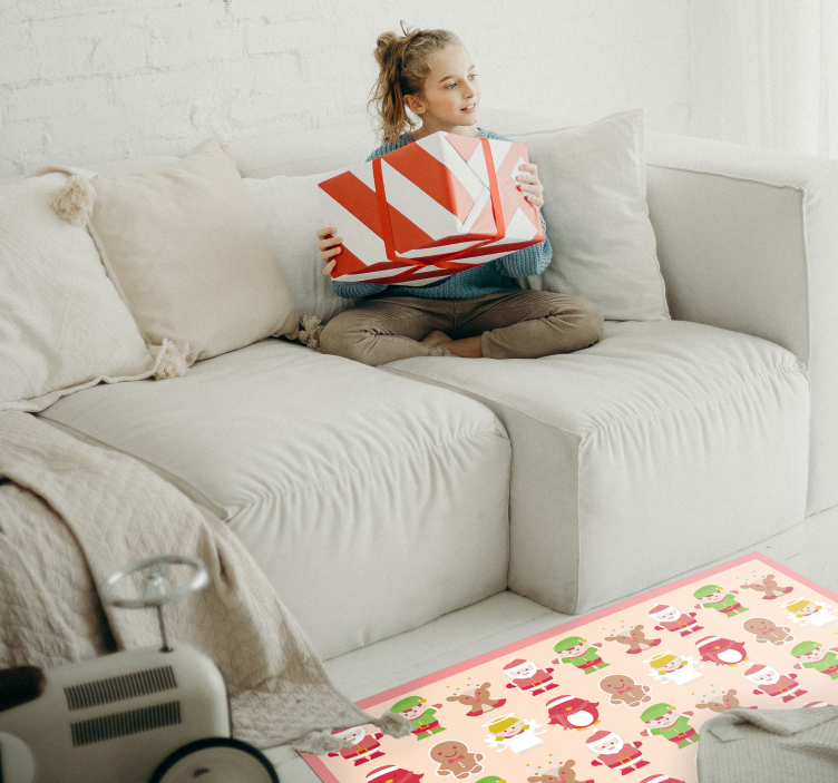 şenlikli karakterler Noel pvc halı - TenStickers