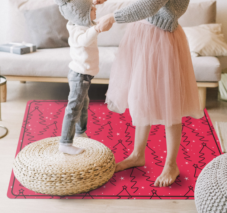 şenlikli karalama deseni Noel pvc halı - TenStickers