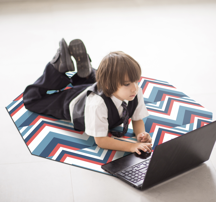 şerit renk bloğu geometrik pvc halı - TenStickers