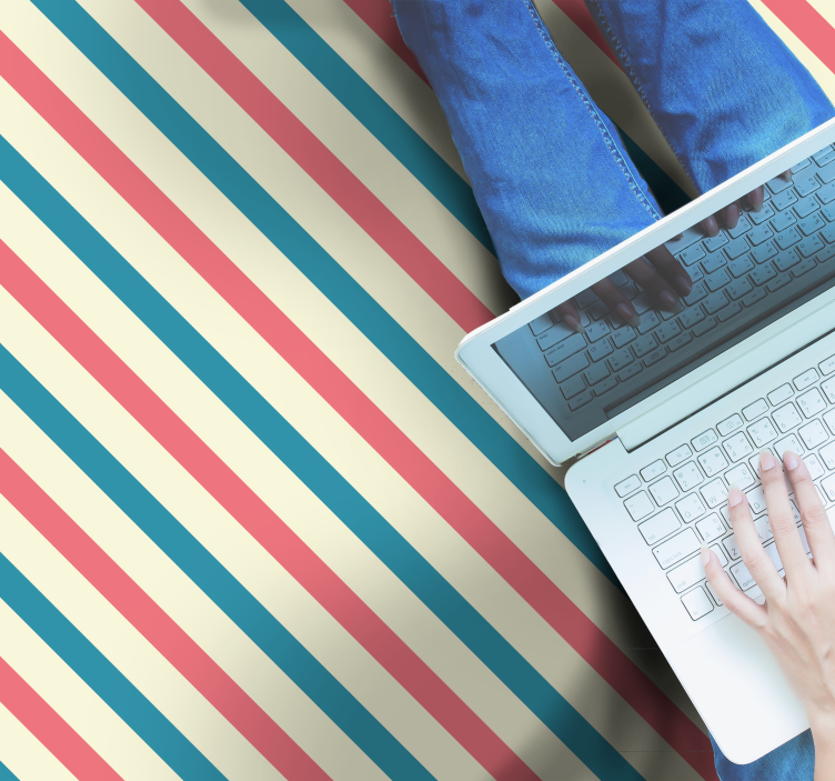 şeritli renk paleti çizgili pvc halı - TenStickers