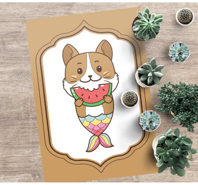 Sevimli denizkızı karakteri Hayvan pvc halı - TenStickers