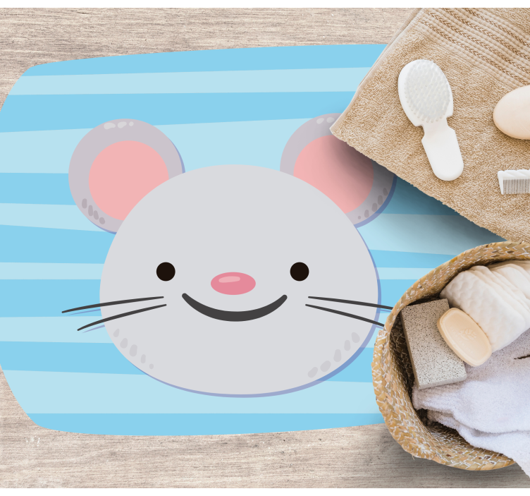 Sevimli fare yüzü çocukta pvc halı - TenStickers