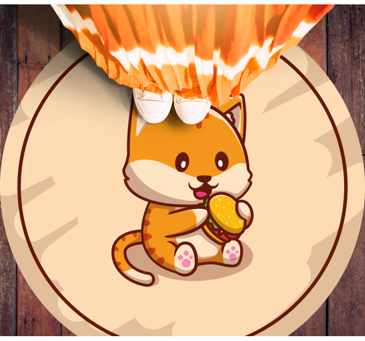 Hamburger mutfak yer karoları yemek sevimli kedi - TenStickers