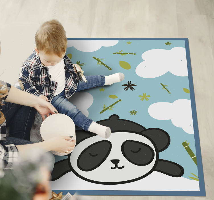 Sevimli panda ve hayvan kilim bırakır - TenStickers