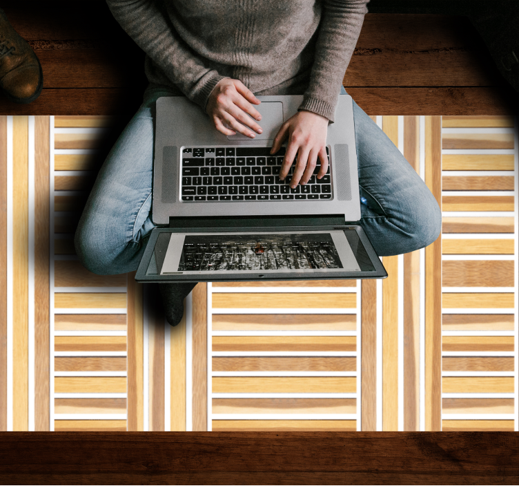 şık ahşap çizgili pvc halı - TenStickers