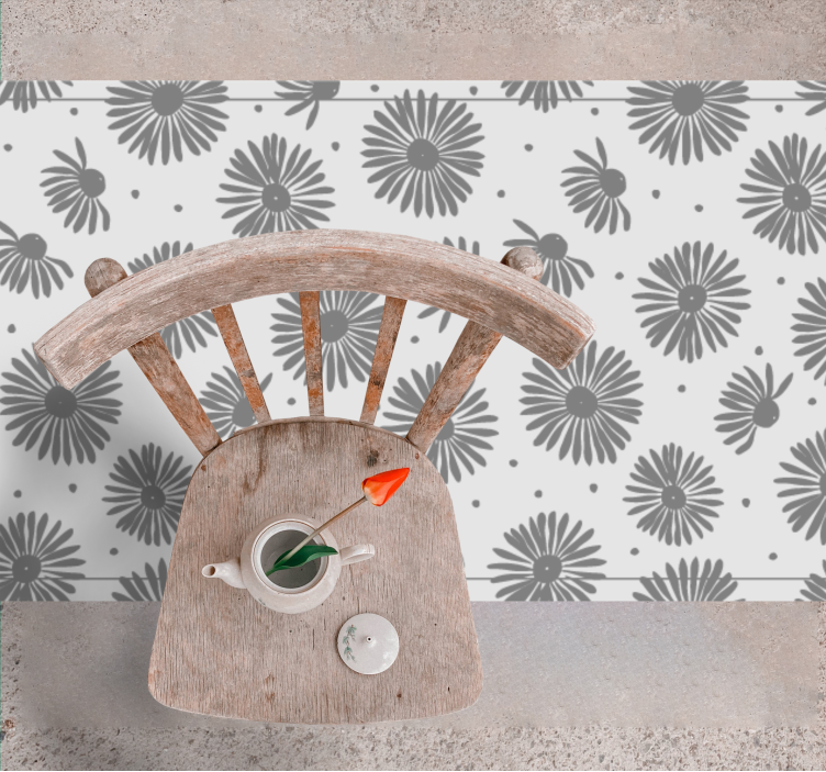 şık çiçek deseni doğa pvc halı - TenStickers