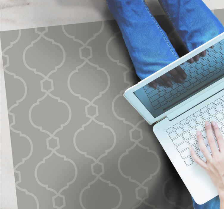 şık geometrik baskı fayans efekti pvc halı - TenStickers