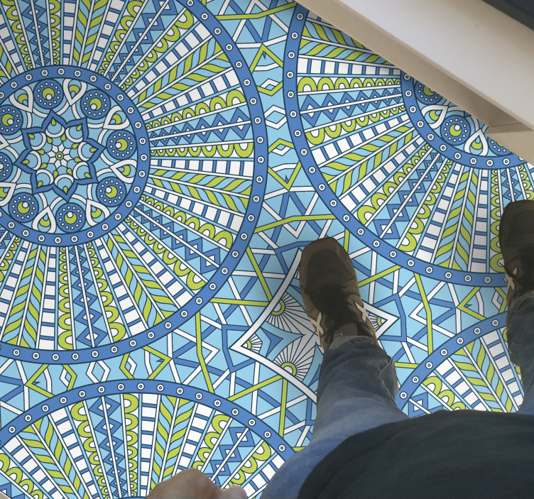 şık geometrik desenler mandala pvc halı - TenStickers