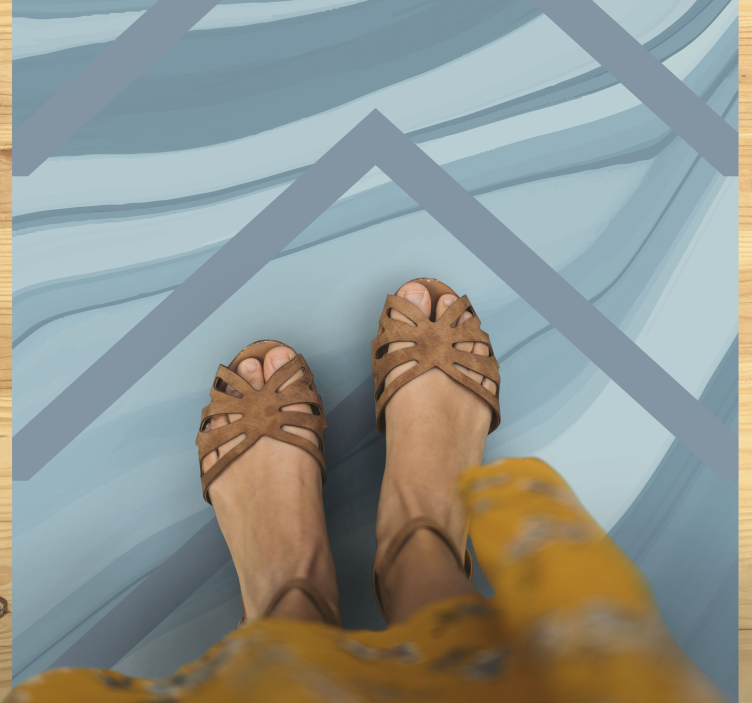 şık mavi dalgalar Mermer vinil halı - TenStickers