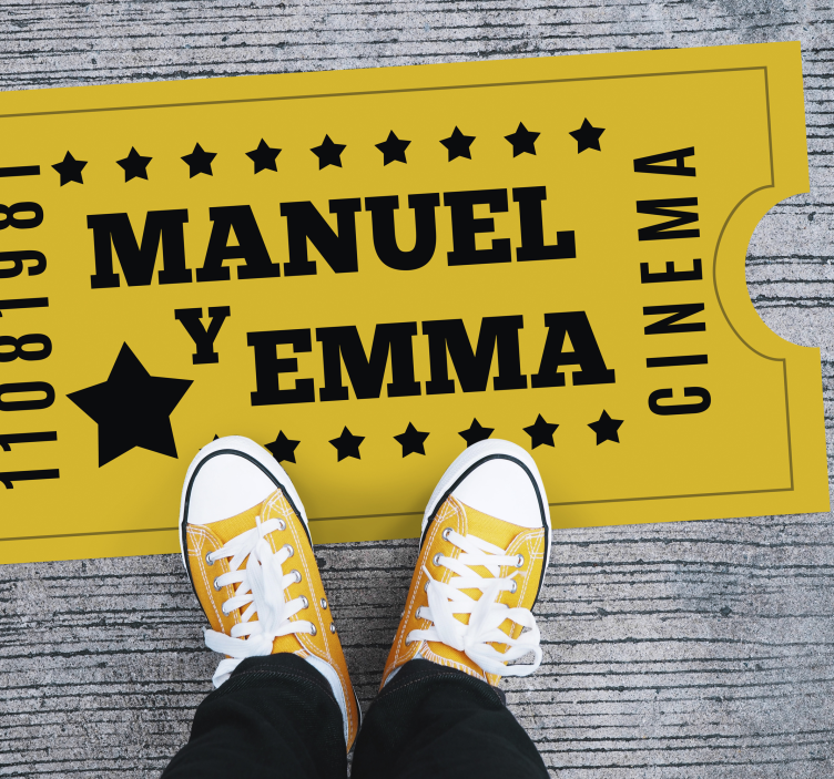 çiftler için sinema bileti isimlerle pvc halı - TenStickers