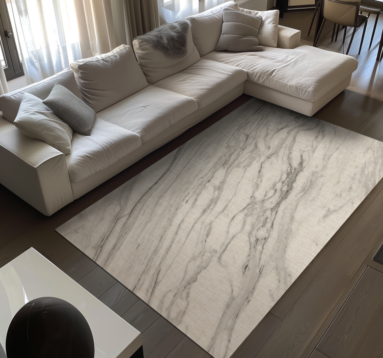 Siyah detaylara sahip fildişi tonları Mermer vinil halı - TenStickers