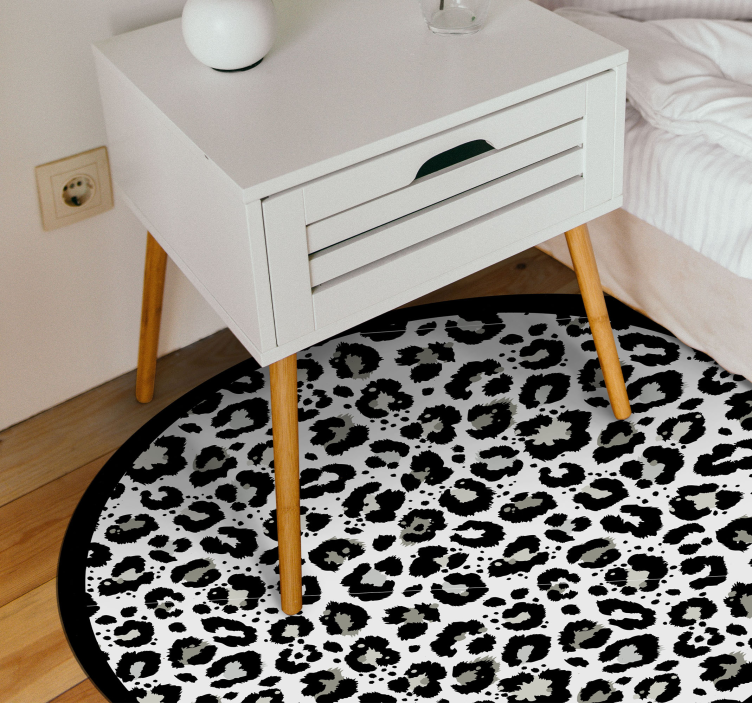 Siyah leopar hayvan desenli vinil halı - TenStickers