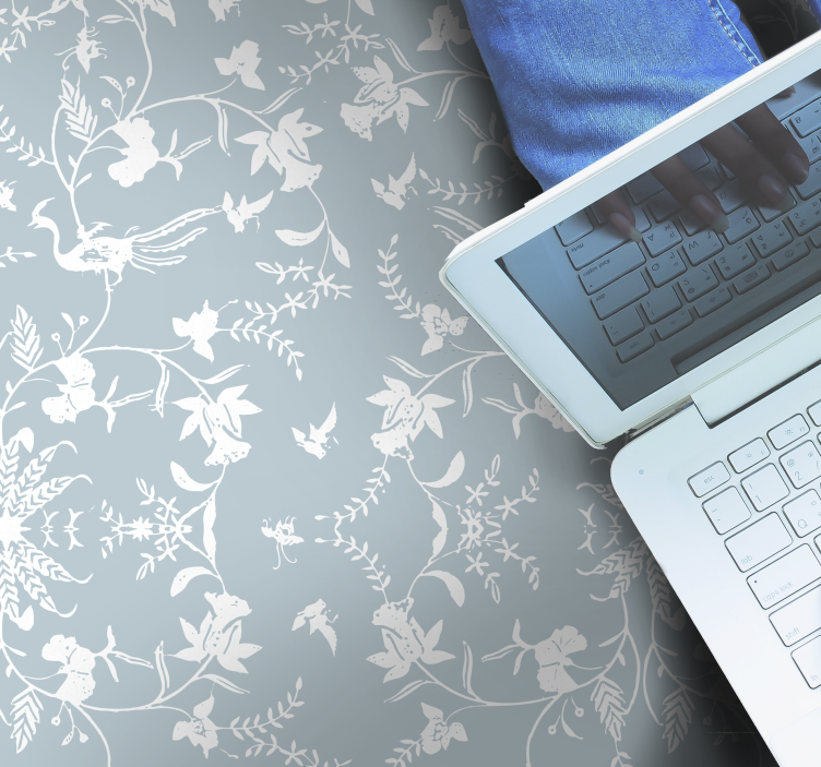 Sofistike botanik motifler çiçekler ve bitkiler pvc halı - TenStickers