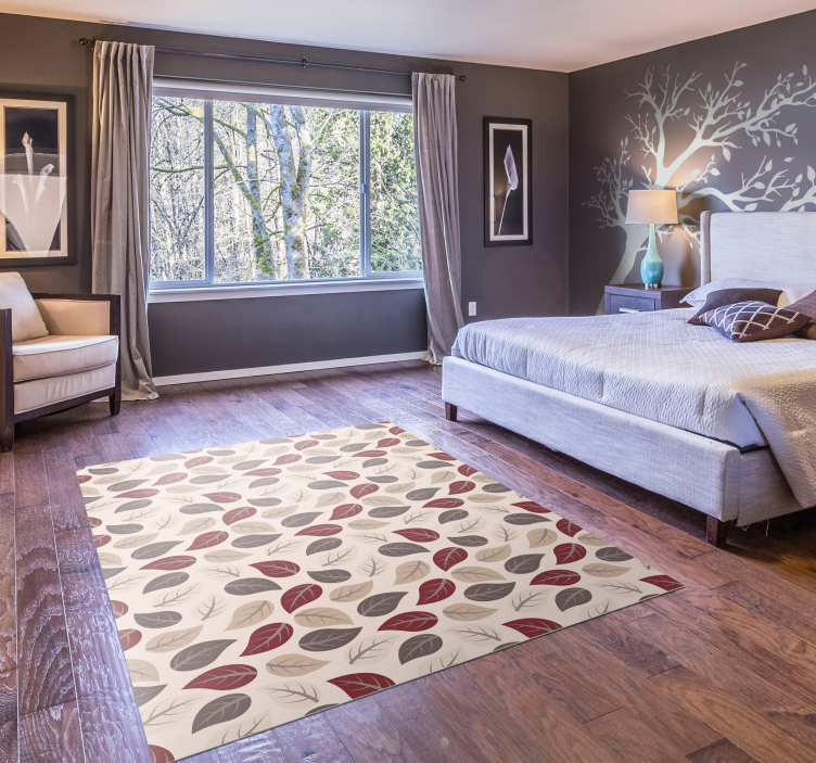 Sonbahar yaprak desenli çiçek halı - TenStickers