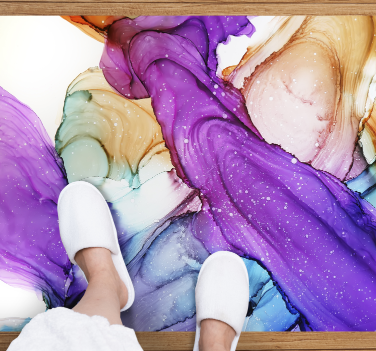 Soyut akışkan girdaplar banyo pvc halı - TenStickers