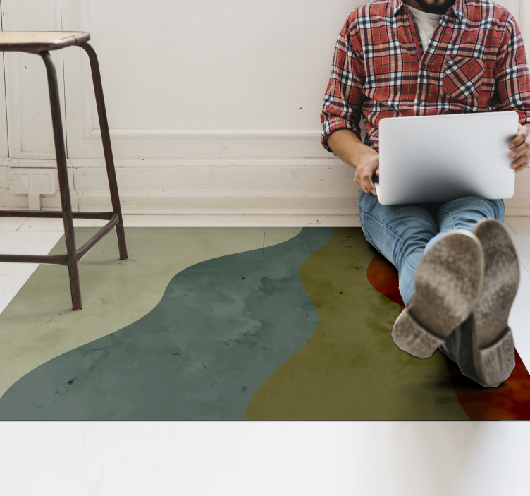 Soyut dalga desenleri oturma odası pvc halı - TenStickers