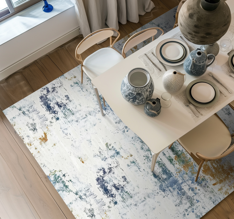 Soyut dokulu tasarım yemek odasi pvc halı - TenStickers