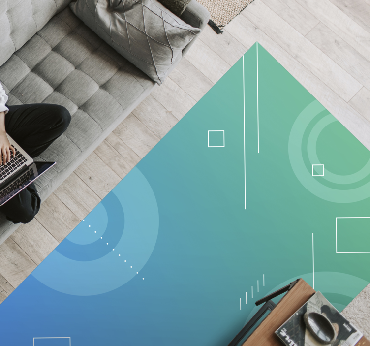 Soyut geometrik degrade geometrik pvc halı - TenStickers