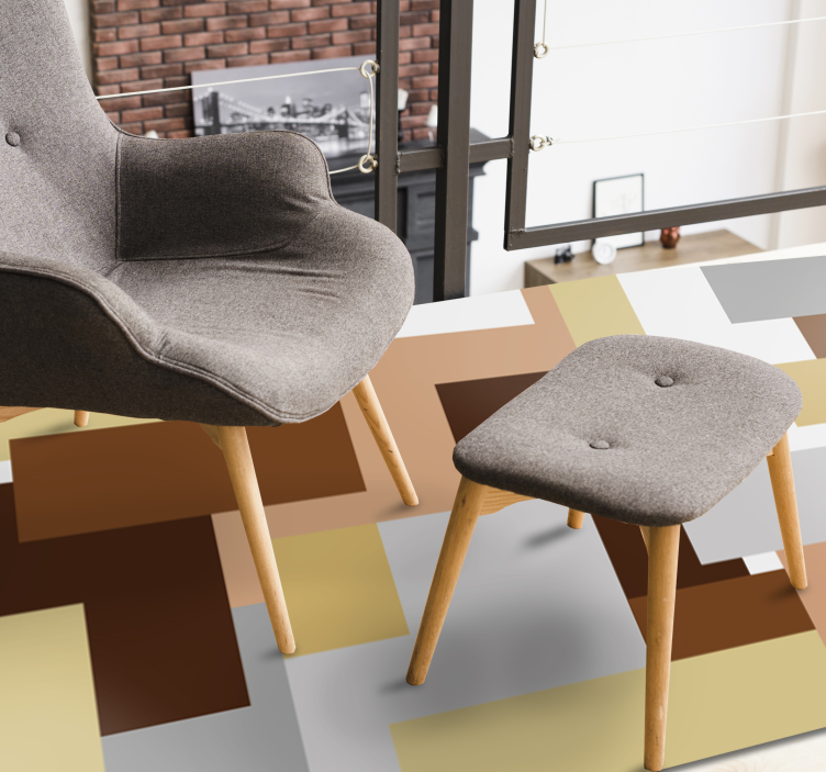 Soyut geometrik motifler modern pvc halı - TenStickers