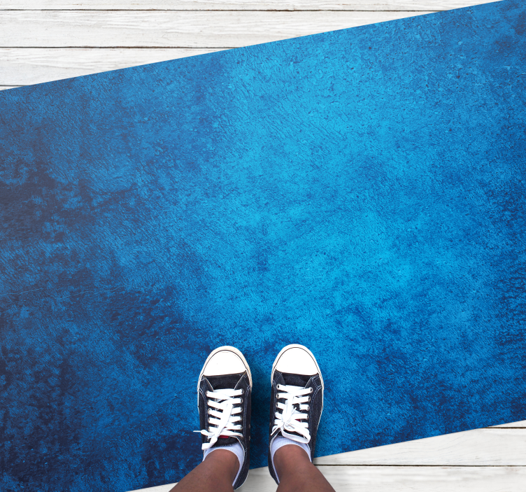 Soyut derin mavi modern vinil halı - TenStickers