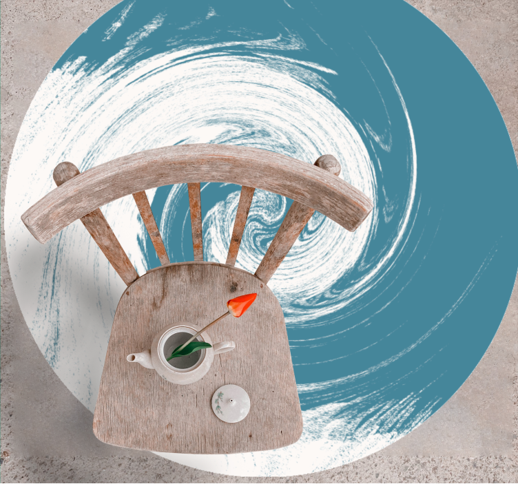 Dönen mavi soyut yuvarlak pvc halı - TenStickers