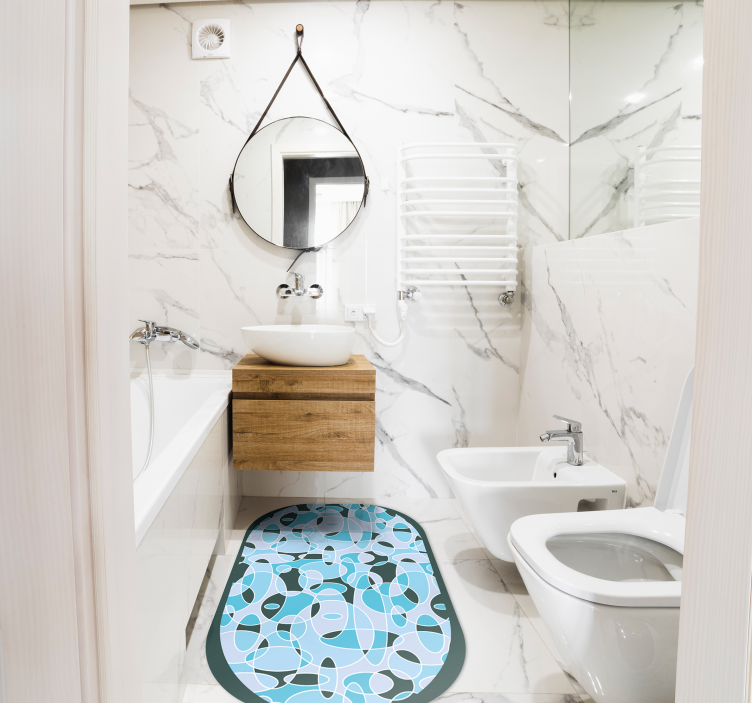 Soyut oval desen banyo pvc halı - TenStickers
