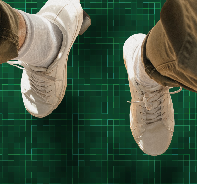 Soyut parlak yeşil mozaik karo halı - TenStickers