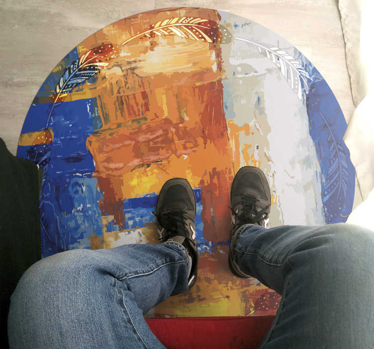 Soyut renk füzyonu minimalist pvc halı - TenStickers