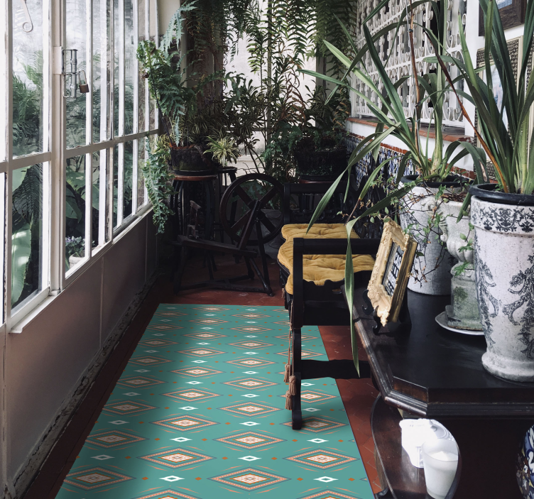 Soyut renkli elmas geometrik halılar - TenStickers