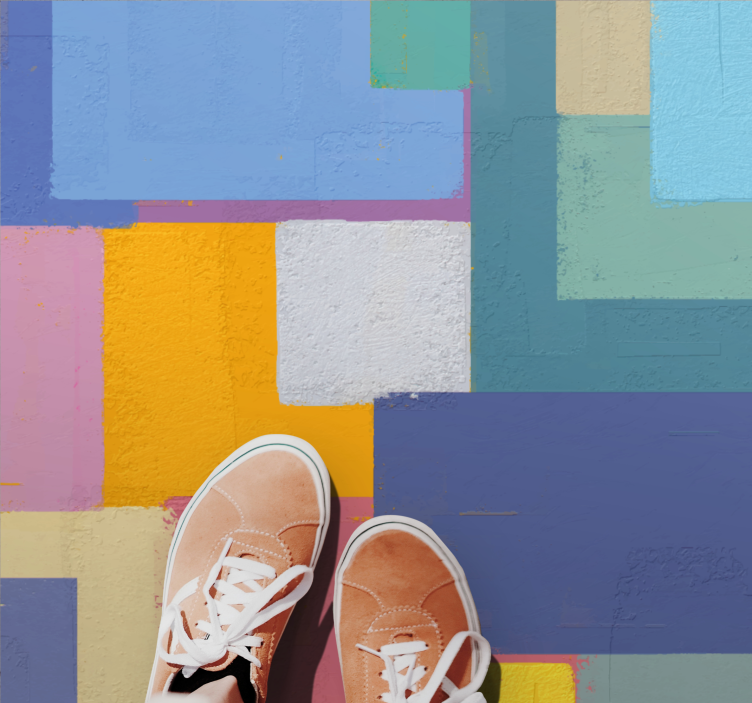 Soyut resim renkli kareler vinil halı - TenStickers