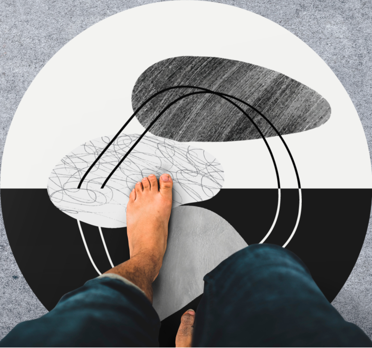 Soyut şekil sanat eseri minimalist pvc halı - TenStickers