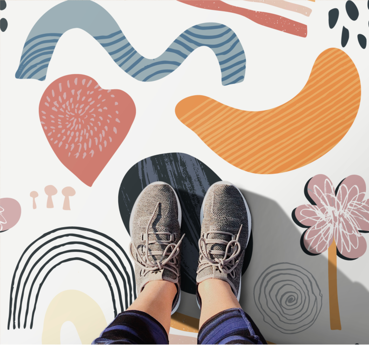 Soyut şekiller topluluğu modern pvc halı - TenStickers