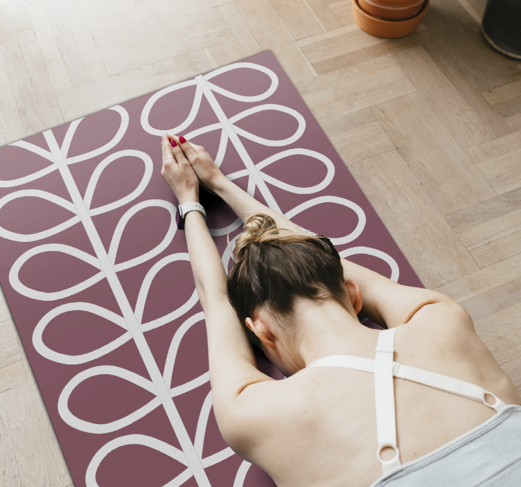 Soyut yapraklı desen geometrik pvc halı - TenStickers