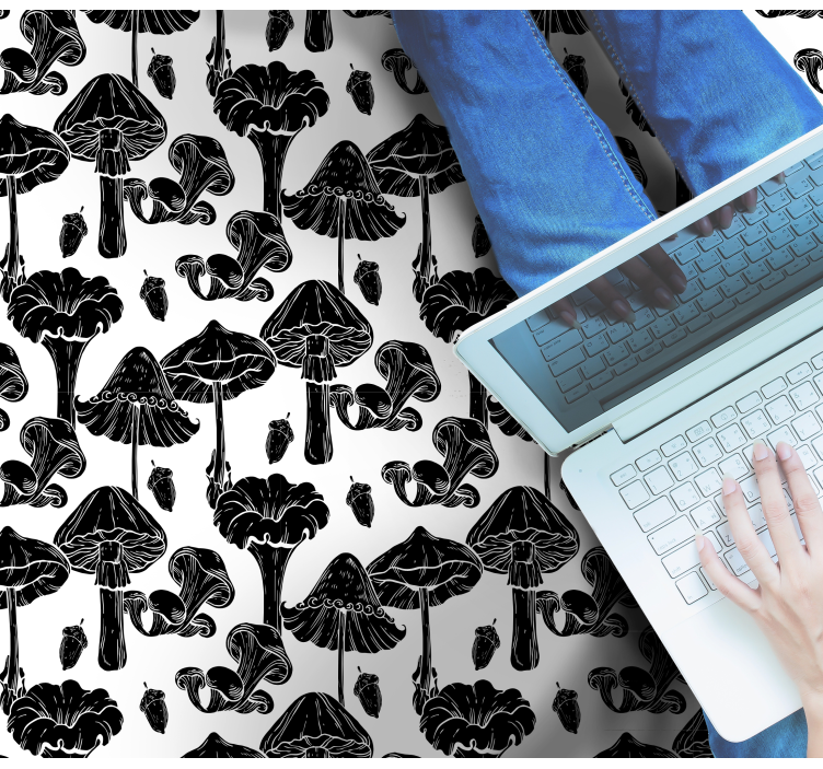 Stilize mantar deseni doğa pvc halı - TenStickers