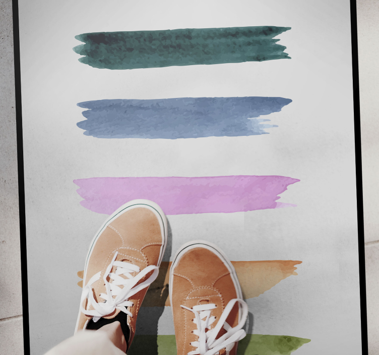 Suluboya çizgiler minimalist pvc halı - TenStickers