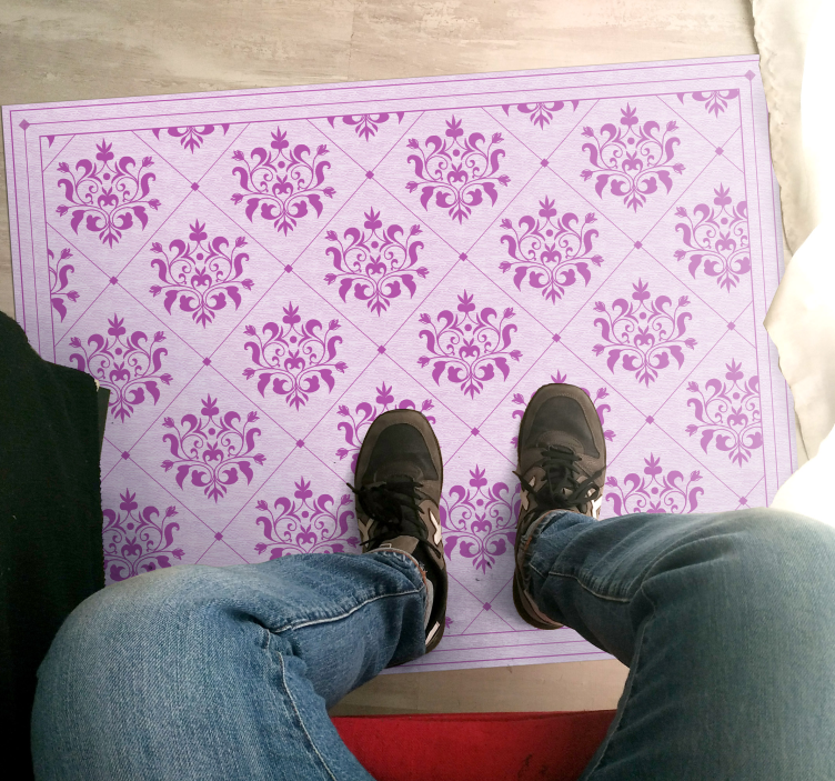 Süslü şam deseni vintage pvc halı - TenStickers