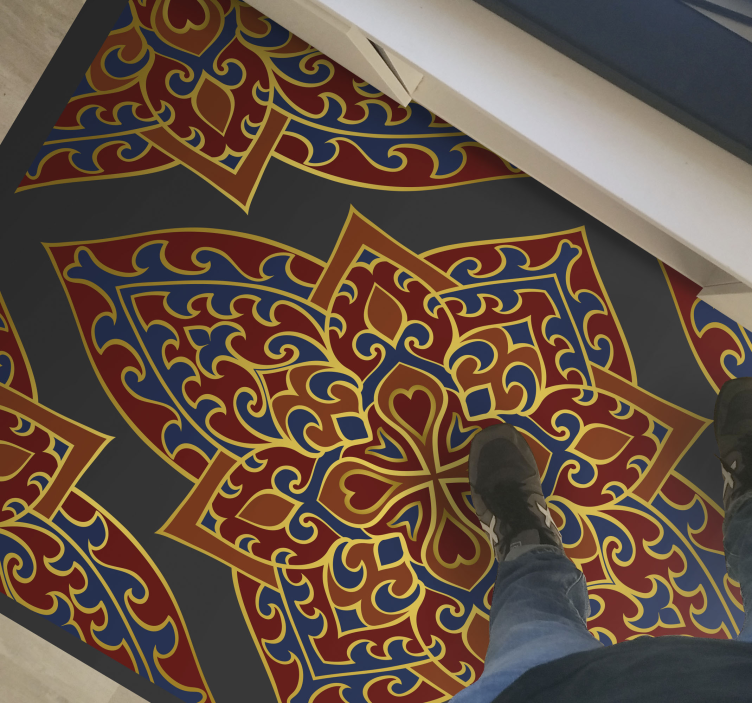 Süslü mandala tasarımı mandala pvc halı - TenStickers