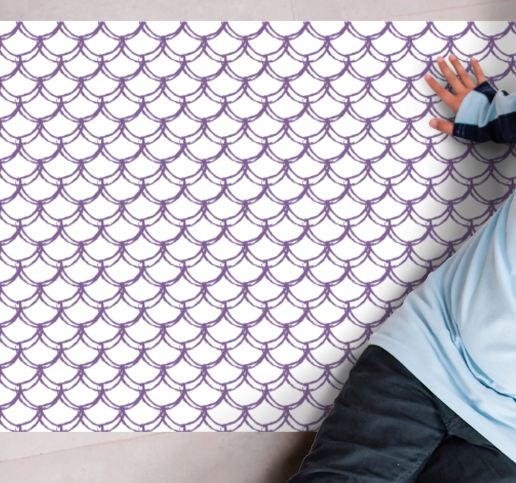 Banyo pvc halı - dalgalı mor desen - TenStickers