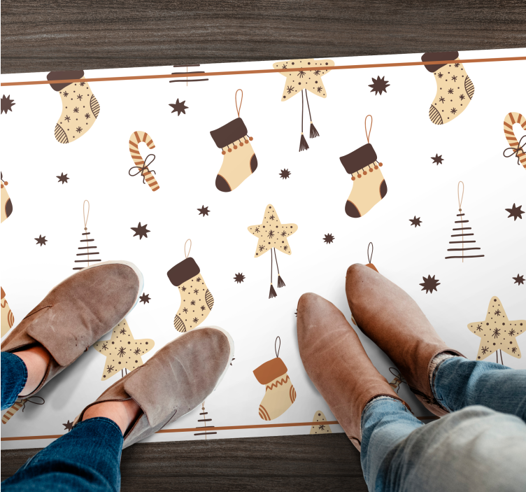 Noel pvc halı beyaz tatil kutlamaları - TenStickers