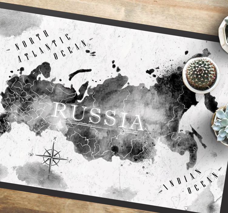 Tek renkli dünya haritası dünya haritası pvc halı - TenStickers