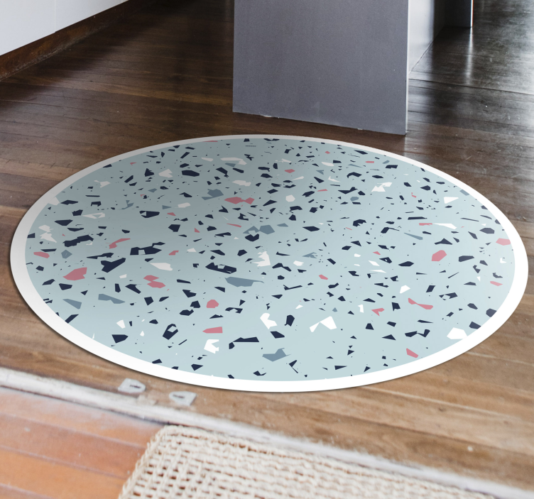Mavi terrazzo stili mutfak pvc halı - TenStickers