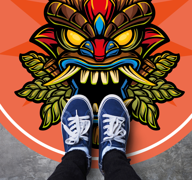 Tiki maskesi gençler pvc halı - TenStickers