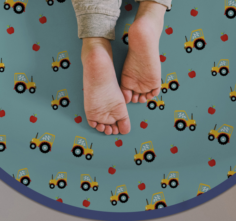 Traktör ve elma. çocuklar vinil halı - TenStickers