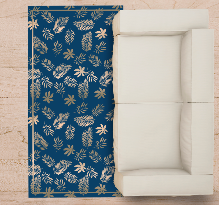 Tropik yaprak deseni çiçekler ve bitkiler pvc halı - TenStickers