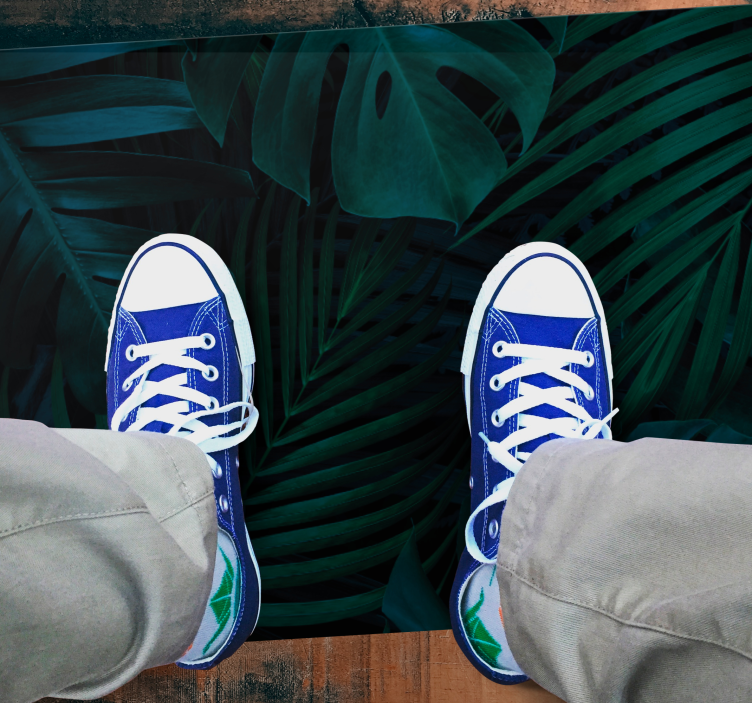 Tropikal bitki örtüsü çiçekler ve bitkiler pvc halı - TenStickers