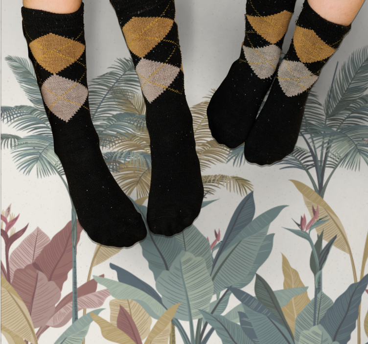 Tropikal bitki paleti doğa pvc halı - TenStickers