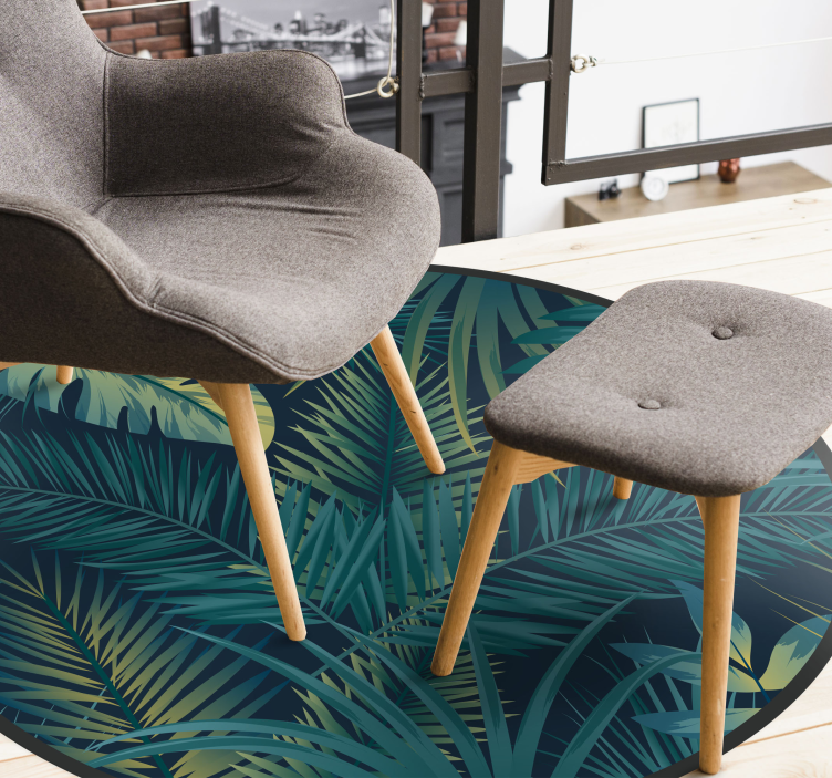 Tropikal bitki topluluğu çiçekler ve bitkiler pvc halı - TenStickers