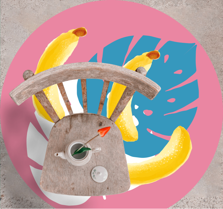 Tropikal muz motifi mutfak pvc halı - TenStickers