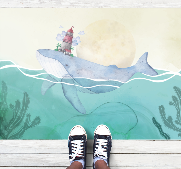 Tuhaf okyanus yaşamı çocukta pvc halı - TenStickers